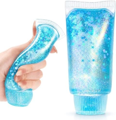 Tandkräm Squishy Stressboll, Långsamt Stigande Klämleksak Blue