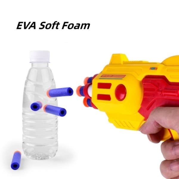 Skumplastpilblaster med sugproppar, 4 roterande pipor, leksak för barn, röd Red