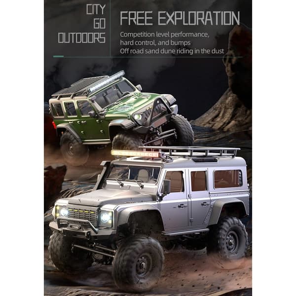 1/16 RC Crawler, 4WD Full Proporsjonal Rock Crawler LED-lys Blå Blue
