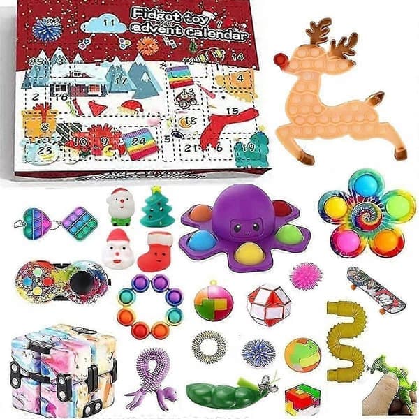 Jule Blind Box Fødselsdagsfest Gave Dekompression DIY Håndslibning Julekalender Blind Box Julegaver, X