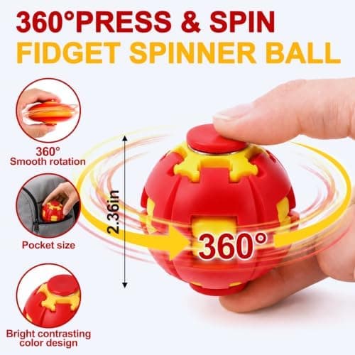 Tryck för att snurra Fidget Spinner HelixCore Spin Stressboll Sensoriska Fidgetleksaker Red