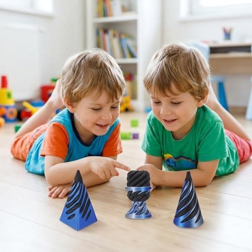 3-pack Impossible Cone 3D-printad spiralformad fidget-leksak pyramid genomgående skulptur sensorisk leksak mini virveltråd illusion skrivbordsdekoration