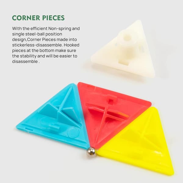 Newverest Stickerless Pyraminx Speed Cube – Glattroterende Magisk Pyramidepuslespill for Barn og Voksne Pyraminx Speed Cube