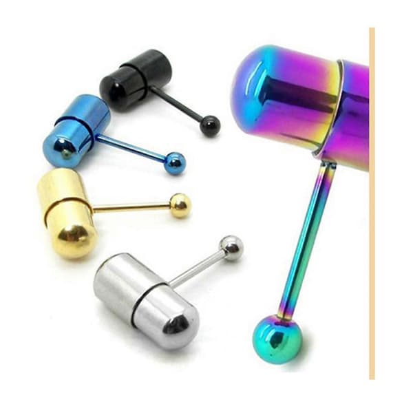 Tungepiercing Smykker Tungenegl Kroppspiercing Stang Tunge Ringer blue