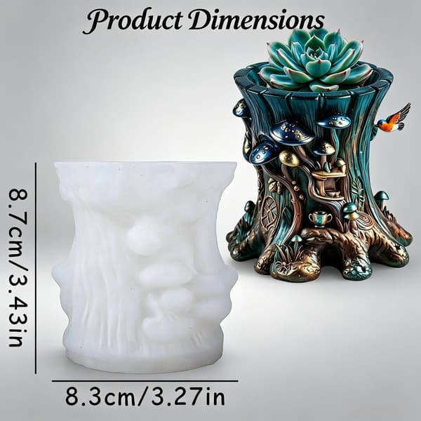 Sopp Trestubbe Silikonform for Epoxyharpiks Støping Håndverk Tree Resin Mold