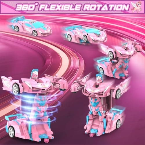 BLUEJAY Transform RC-bilar för flickor 3-12 år, 2.4Ghz fjärrstyrd bil Pink