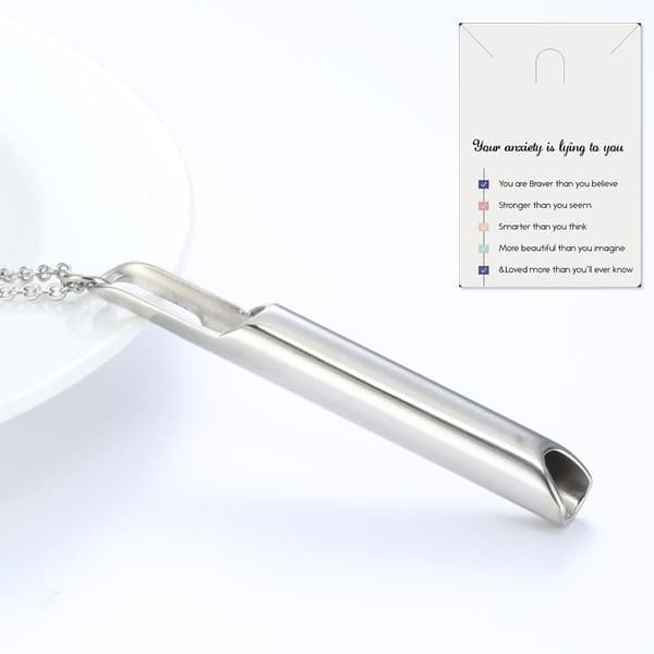Halskjede for bevisst pusting, Mindful Anapana puste-halskjede, sølv Silver