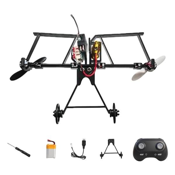 Fjernstyret papirflysæt med gyro-stabilisator, DIY elektrisk RC-flystrømmodul med dobbelte propeller, papirflykaster
