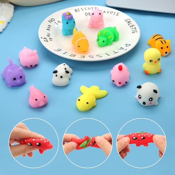 30-pack Mochi Squishy Leksaker för barn, Kawaii Mini Djur Squishies, Födelsedagsfestgåvor, Klassrumspriser, Sensoriska Fidget Leksaker Mixed 30