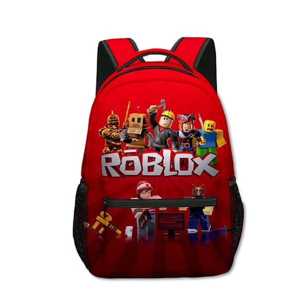 Roblox Ryggsäck för Barn Studentväska Resväska Skolväska Present - Röd