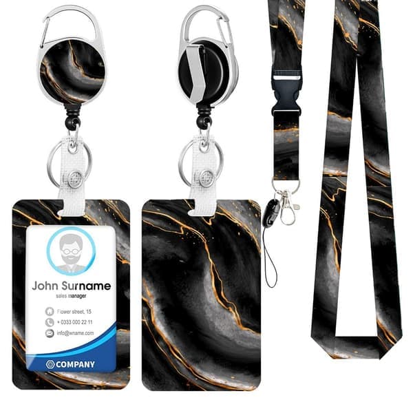ID-kortholder Navneskilt Lanyard Kortholder med udtrækkelig