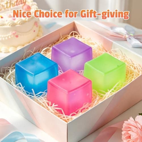 4-pack Squishy-kuber, Ice Cube Squishy Långsamt stigande stresskuber, Sensorisk fidgetleksak för ångestlindring, Stressbollar och Squishy-kuber för 4pc