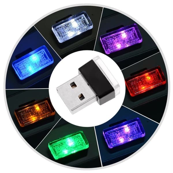 USB LED-belysning for bilinteriør, HVIT Hvit white