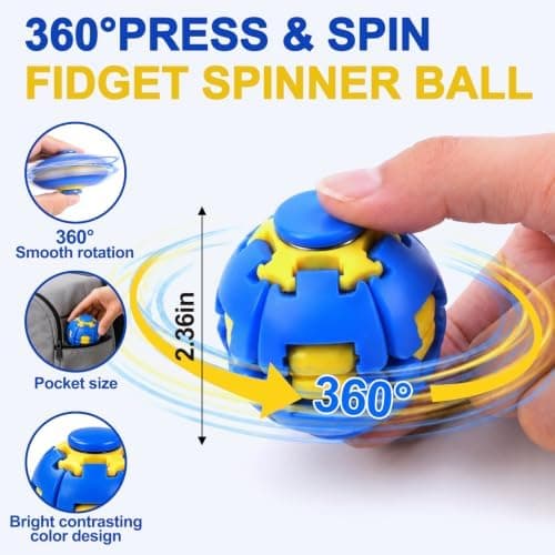 Tryk for at dreje Fidget Spinner HelixCore Spin Stressbold Sensorisk Fidget Legetøj Blue