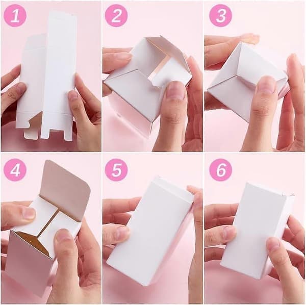 10 st presentförpackningar i kartong 5 x 10 cm vita presentförpackningar i kraftpapper med lock små rektangulära lådor för inslagning av ljusflaskor