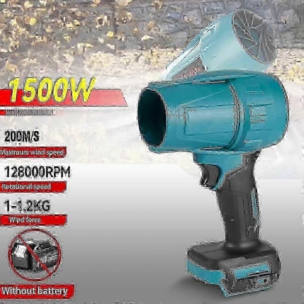 2000W Turbo-blæser til Makita 18V, børsteløs elektrisk jet-blæser 200 m/s, blå
