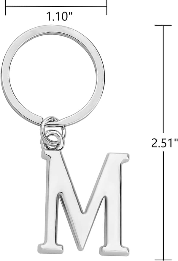 Nyckelring Bokstav - Initial Bokstav Nyckelring Berlock M M