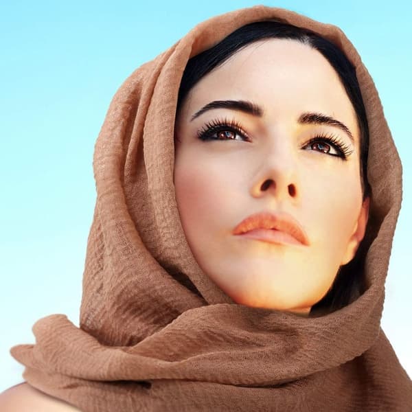 Skrynklig sjal enkel hijab BLÅ Blå Blue