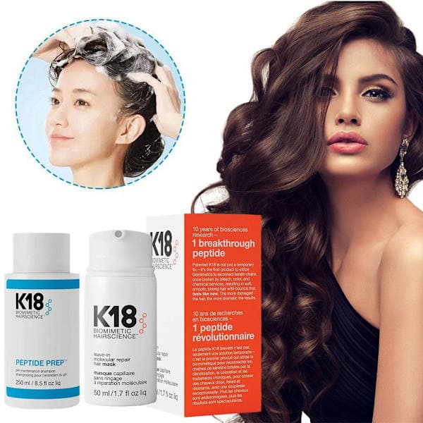 ❀K18 Biomimetic Hairscience Shampoo 250ml og balsam 50ml❉