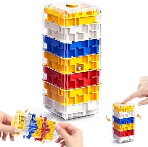 2-i-1 Fidget Spinner Labyrint Terning 3D Puslespil Hjernevridere 7 Niveauer 7 Level