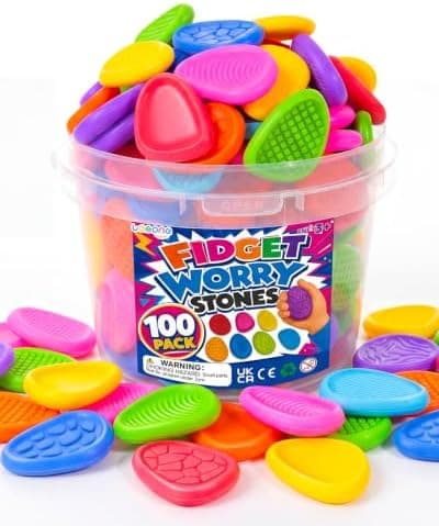 LESONG Fidget Toys Bulk til børn: 100-pak teksturerede bekymringssten