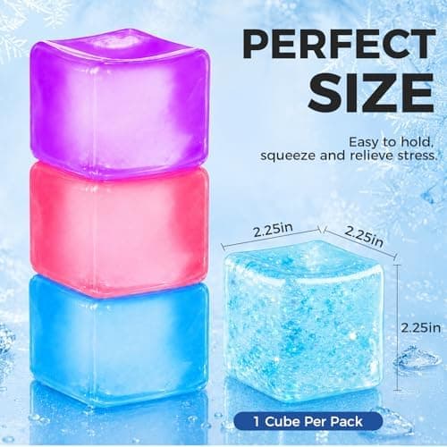 Ice Cube Squishy Fidget Toy – Sakte stigende stress sensorisk ball for tenåringer Blue