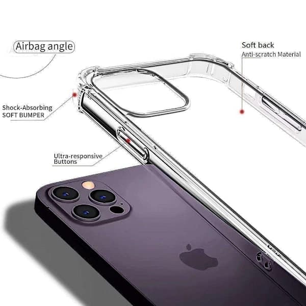 iPhone 14 Pro - Stöttåligt silikonskal extra stöttåligt Transparent