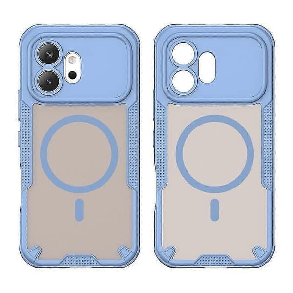 Kompatibel med Honor 600 5G magnetisk deksel TPU + PC-telefonbakside, blå Blue