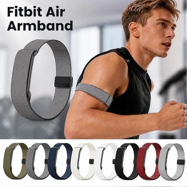 Bicep-bånd til Fitbit Air, blødt og strækbart bånd for ultimativ træningskomfort, dyb blå Deep Blue