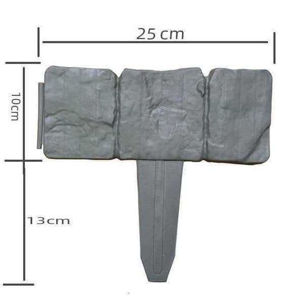 Trädgårdskant i konststen, markkant, trädgårdsrustik gräskant, tillbehör, PP-plast, 23*25 cm, 20 st
