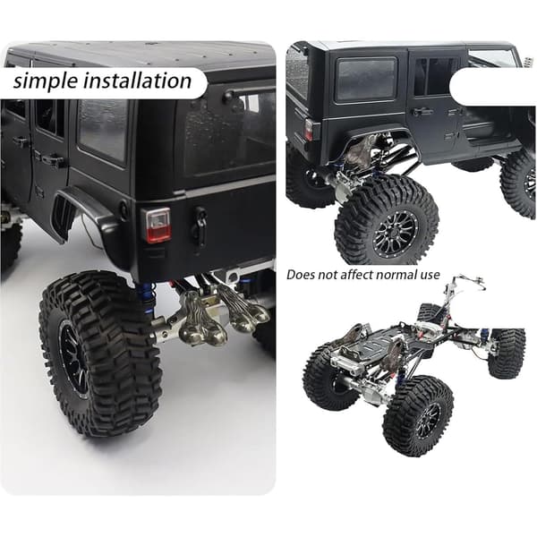Hengende lastebilkuler for 1/8 1/10 RC Crawler, sinklegering lastebilkuler støtfangermuttere 2pcs Silver