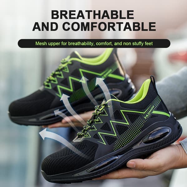 Arbejdssko til mænd og kvinder, komfortable og lette arbejdssneakers, ventilationssikkerhed med stålkappe blå 46 blue 46