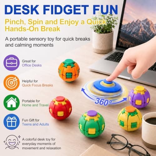 Tryck för att snurra Fidget Spinner HelixCore Spin Stressboll Sensoriska Fidgetleksaker Blue
