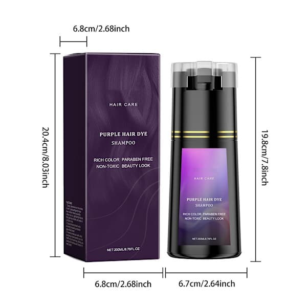 Polar hårfarveshampoo, Polar hårpleje, hårplejeshampoo 200ml sort 1 stk black 1pcs