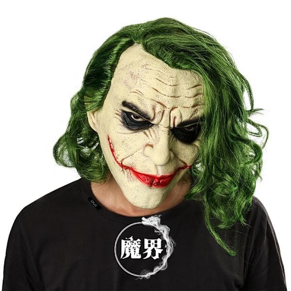 The Dark Knight Batman Joker Latexmaske Hodeplagg COS