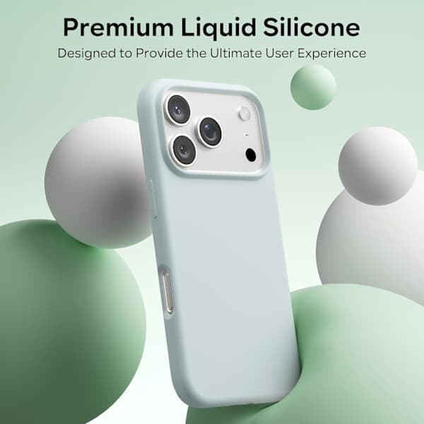Flydende silikonecover til iPhone 17 Pro, stødsikkert blødt telefoncover, fuld beskyttelse, mintgrøn grøn mint iPhone 17 Pro Green Mint iPhone 17 Pro