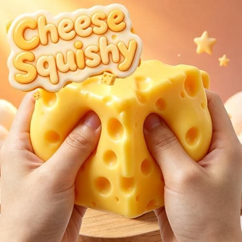 Ost Squishy Stressaflastning Original Sensorisk Mad Squishy Stressaflastning Fidget Legetøj Stressbolde til Voksne (Gul-2STK) Yellow-2pcs