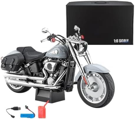 RC Motorcykelmodel til voksne, 1/6 skala legering dynamisk motorcykeludstilling med lydeffekter, LED-belysning, røgudstødningssimulering & Silver
