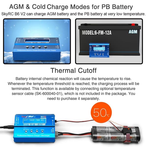 SKYRC iMAX B6 V2 Batterilader 60W 6A Lipo Balanselader/Utlader