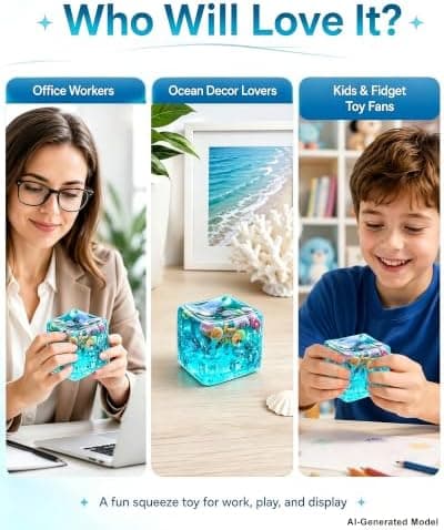 2-pack isbits-fidgetleksaker, klämbara stresslindrande kuber för vuxna Blue