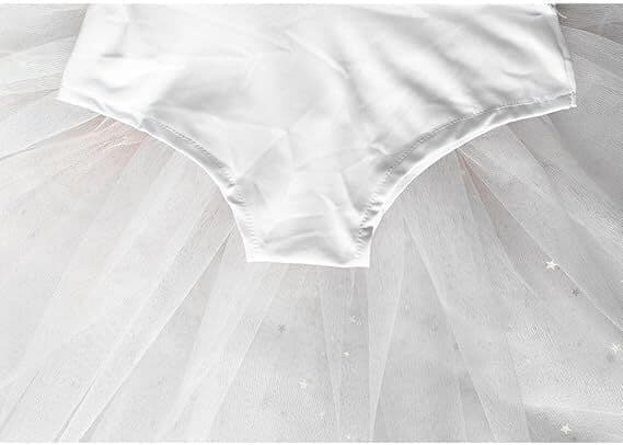 Balletskørt til piger, danseskørt, stram balletkjole, hvid, størrelse 150 white 150