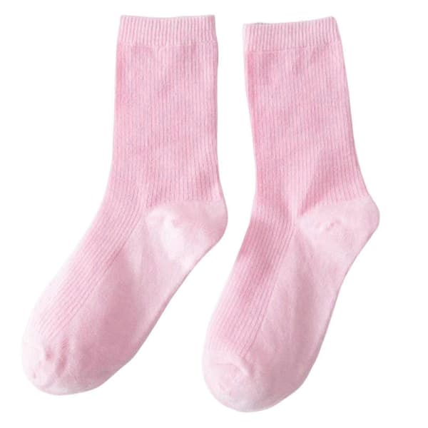 Farverige strømper tynde bomuldsstrømper bløde åndbare højelastiske strømper kompatible voksne børn Pink And White Child