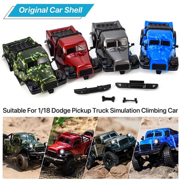 1/18 RC Pickup Truck Karosseri, ABS Slagfast Opgradering til TRX4M Defender/Bronco/Wrangler (Grå) Grey