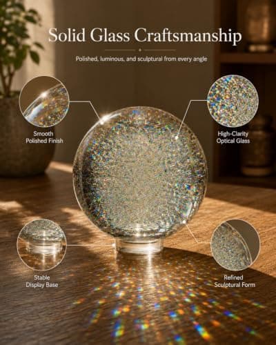 Holografisk Refraktion Kunstkugle Premium Optisk Glas Lys Prisme Indretning 2pcs