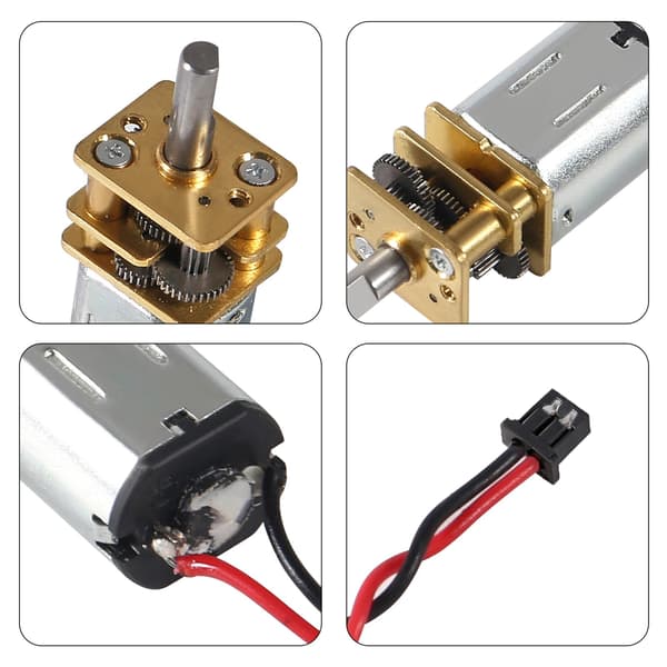 4 stk. opgraderet Mini Micro N20 gearmotor DC 3V-6V med fuld metalgearkasse mikromotor med JST-PH1.25mm-2-benet interface til RC-bil, robotmodel