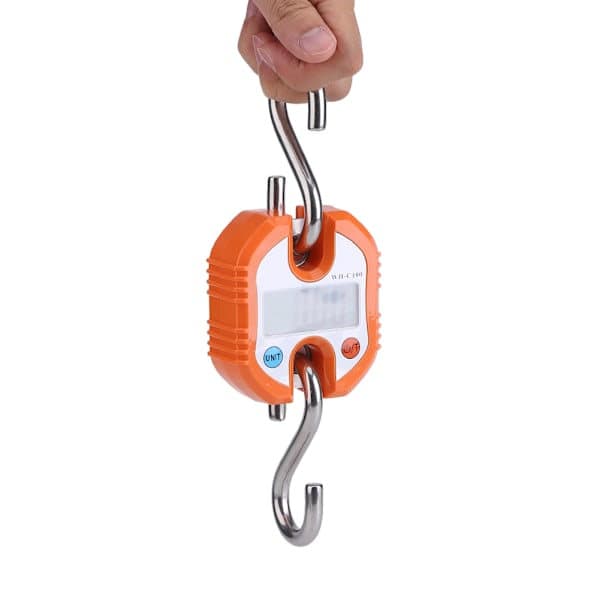 WeiHeng Bärbar Kran LCD Digital Elektronisk Krok Hängvåg Loop Vågsaldo Orange