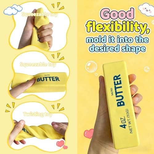 Långsamt stigande Squishy, Taba Squishy, Stressbollar, Partyfavoritpresent (Smörsticka-2st)-0519 (Gul-2st) Yellow-2pcs