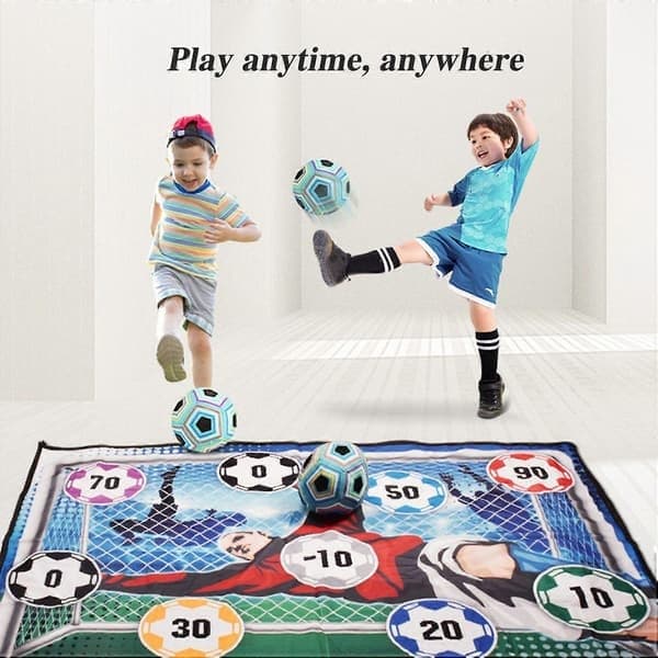 Fodboldspil til børn Fodboldspilsæt til drenge Indendørs fodboldmåtte med målområder Træning, Blå Blue A