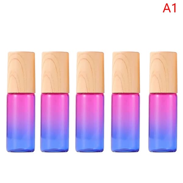 5 st Tjocka Glas Roll-on Flaskor 5ml Gradient Tom Flaska Roller Ball Oljeflaska Reseset