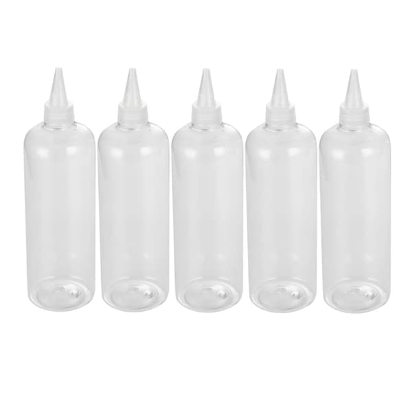 5 st 500 ml Plast Klämflaskor Kryddflaskor med Vridbar Spets - för Ketchup BBQ Såser Olivolja Målning